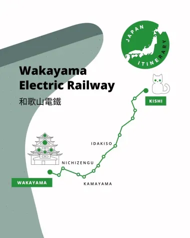 The railway map of the Wakayama Electric Railway