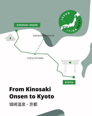 Train route from Kinosaki Onsen to Kyoto 