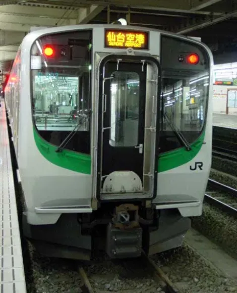 JR Train to Sendai Airport at Sendai Station