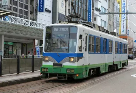 Tram outside Fukui Station