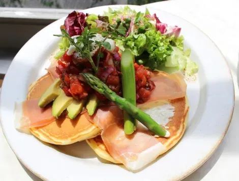 Pancake can be eaten with some vegetables, meat or fish